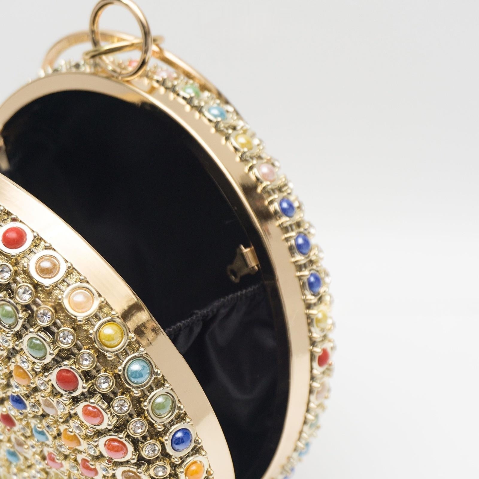 Pochette da sera colorata con perline e strass per feste